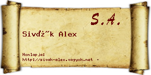 Sivák Alex névjegykártya