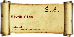 Sivák Alex névjegykártya