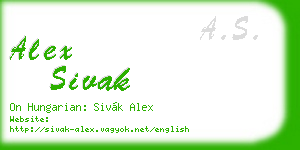 alex sivak business card